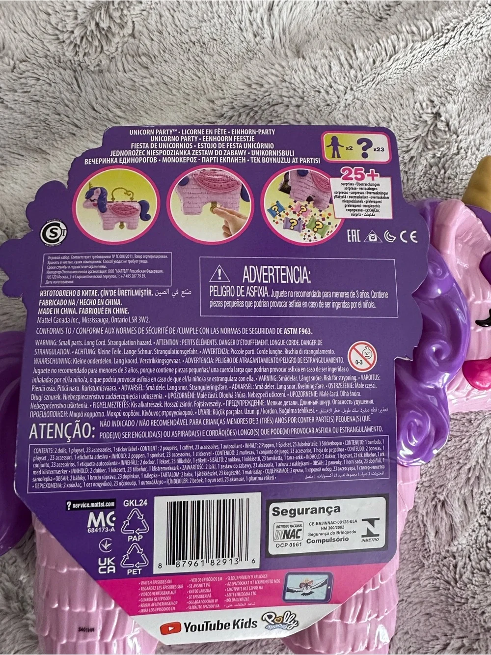 New Polly Pocket Unicorn Party Playset Plus 25 Surprises Large Tote Case